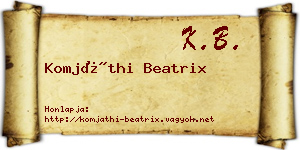 Komjáthi Beatrix névjegykártya