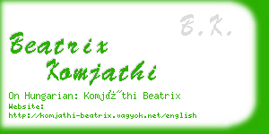 beatrix komjathi business card